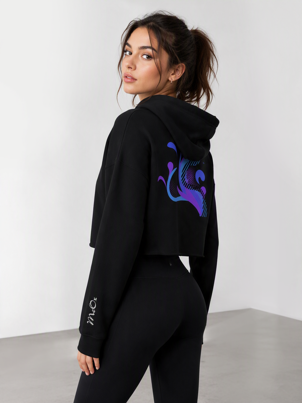 Sweat à capuche crop femme