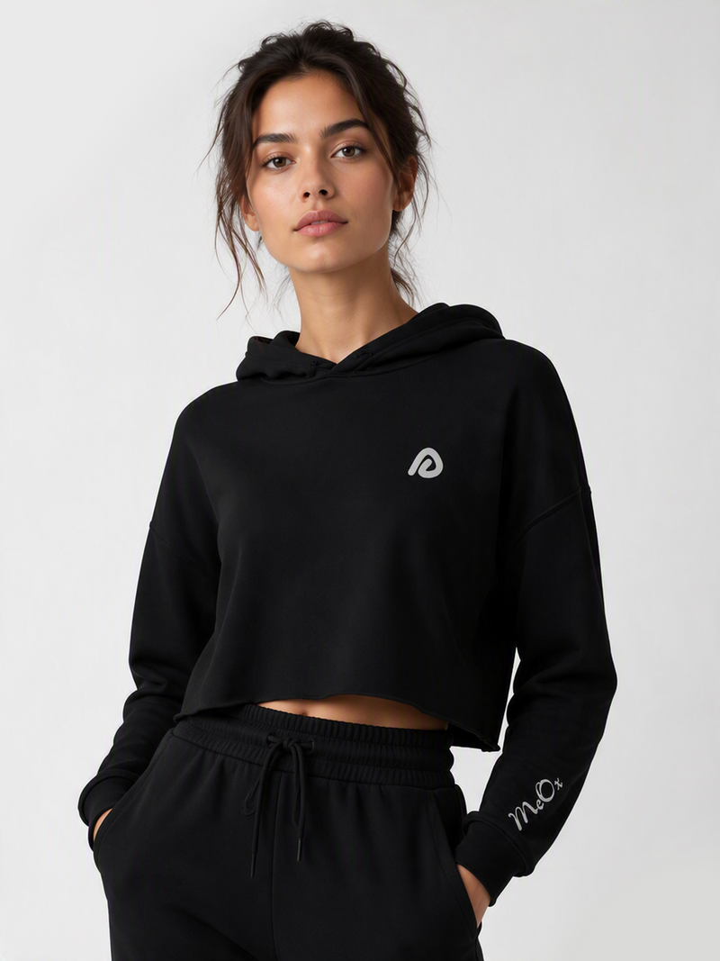 Sweat à capuche crop femme